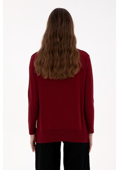 U.S. Polo Assn. Kadın Bordo Bisiklet Yaka Basic Kazak 50313579-VR014