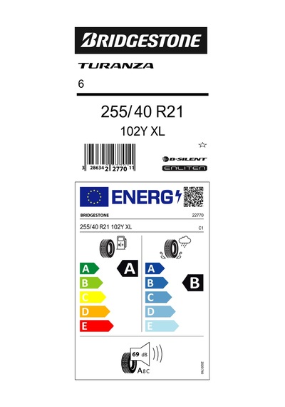 Bridgestone Turanza 6 Enliten B-slient XL 255/40 R21 102y Yaz Lastiği 2026