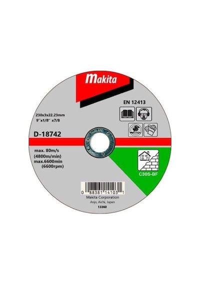 Beton Tuğla Kesici Taşı Makita D-18742 230Mm X 3 X 22.23 230Mm