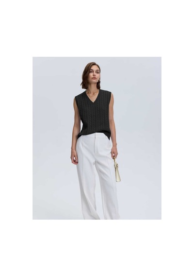 Youknitwear You Lim %100 Pamuk V Yaka Kadın Süveter Siyah