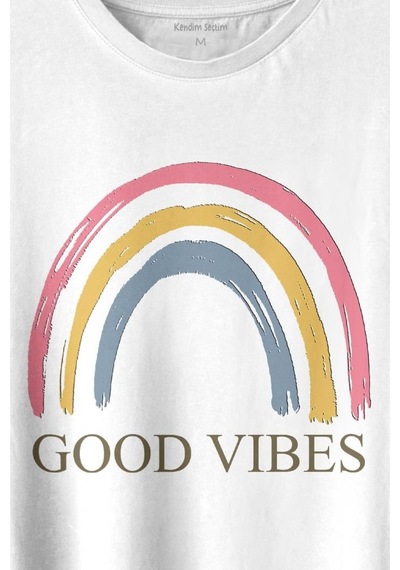 Good Vibes Gökkuşağı Rainbow Cisniyet Eşitlik Özgürlüğü Baskılı Tişört Unisex T-shirt 001