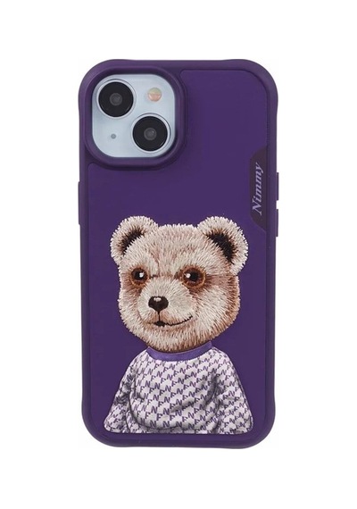Apple Uyumlu iPhone 15 3d Kılıf Gerçek Nakış İşlemeli Fashion Pet Ayıcıklı Lüks Silikon, Kamera Korumalı Mor Apple Uyumlu iPhone 15 3d Kılıf Gerçek Nakış İşlemeli Fashion Pet Ayıcıklı Lüks Silikon, Kamera Korumalı Mor