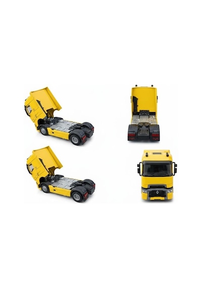 Işıklı Sesli Pilli Metal Çek Bırak Renault Tır - Js1125s Sarı Sarı