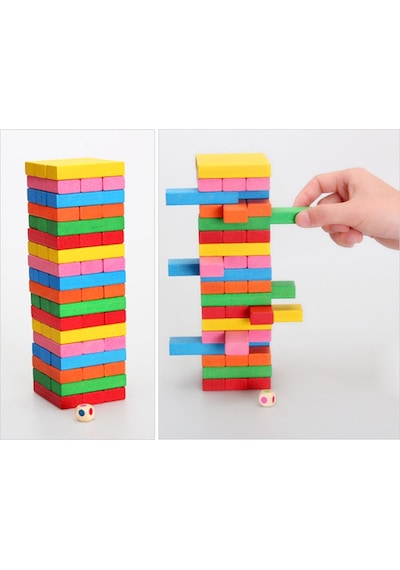 Ahşap Jenga Denge ve Beceri Oyunu Zeka Geliştirici Janga