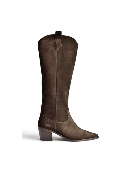Fox Shoes Z654182361 Kahverengi Hakiki Deri Süet Kalın Topuklu Kovboy Model Kadın Çizme Fox Shoes Z654182361 Kahverengi Hakiki Deri Süet Kalın Topuklu Kovboy Model Kadın Çizme