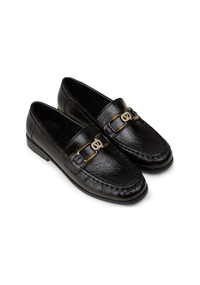 Deery Kadın Siyah Toka Detaylı Loafer Ayakkabı - K0040zsyhc01
