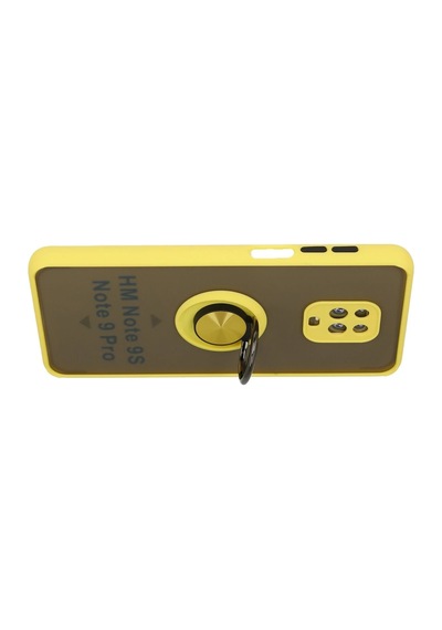 Uryport Xiaomi Redmi Note 9 Pro Kılıf Montreal Yüzüklü Silikon Kapak - Sarı
