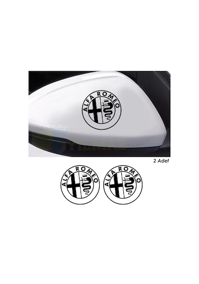 Alfa Romeo Logo Yan Ayna Depo Kapağı Tampon Oto Sticker Etiket Çıkartma 2 Adet