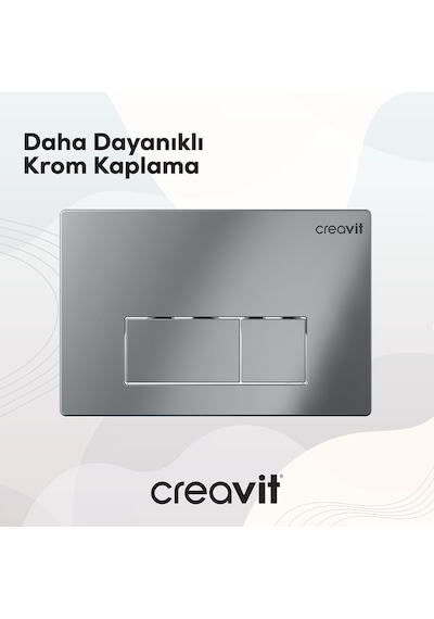 Creavit Arc Parlak Krom Kaplama Kumanda Paneli GP8004.00 Krom