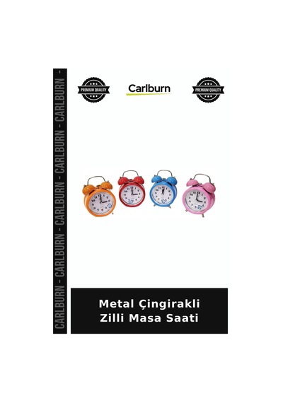 Metal Çingirakli Zilli Masa Saati Ev Aksesuarı Klasik Tarz Zaman Tut Çok Renkli