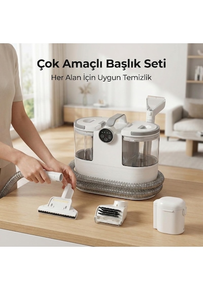 Buharlı Halı Ve Koltuk Yıkama Makinesi, 500w Motor Gücü Ve 16000pa Emiş Performansı, 1600 Ml Temiz Su Kapasitesi,