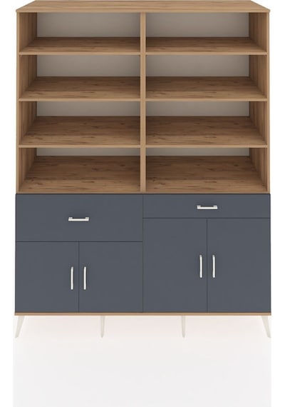 Kronos Gardrop 10 Raflı 2 Çekmeceli 4 Kapaklı 176x59x221 Çam-antrasit Antrasit Kronos Gardrop 10 Raflı 2 Çekmeceli 4 Kapaklı 176x59x221 Çam-antrasit Antrasit