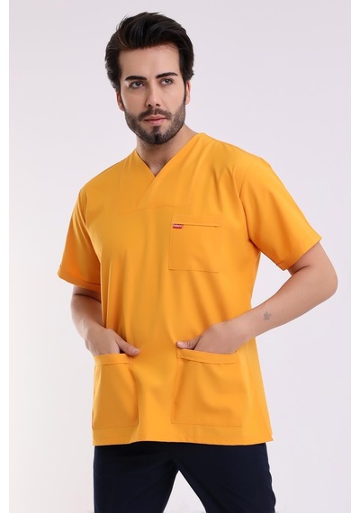 Zarf Yaka Erkek Tek Üst - 09 Hardal-6349