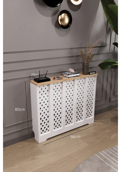 Dekoratif Petek Dolabı Kalorifer Peteği Kapatma Ünitesi Modern Tasarım İç Ölçü 96 Cm Dış Ölçü 100 Cm Petek 96 Beyaz Üstü Çam D11 Dekoratif Petek Dolabı Kalorifer Peteği Kapatma Ünitesi Modern Tasarım İç Ölçü 96 Cm Dış Ölçü 100 Cm Petek 96 Beyaz Üstü Çam D11