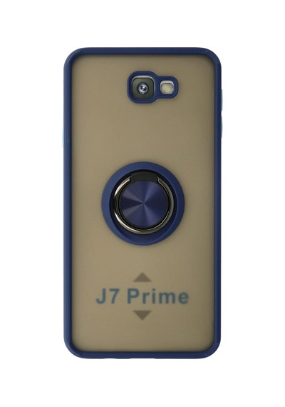 Newface - 497 - Samsung Galaxy Uyumlu J7 Prime Kılıf Montreal Yüzüklü Silikon Kapak - Csmo-tex - - Lacivert