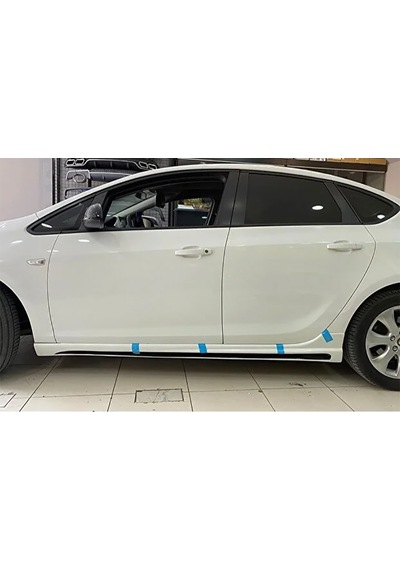 Opel Astra J Hb Kanallı Yan Marşpiyel Seti Plastik 2 Adet Mat Siyah 2009-2015 Karlık+ek+bodykit