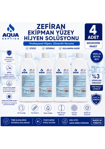 Aqua Zefiran Ekipman Yüzey Hijyen Solüsyonu 1l 4 Adet