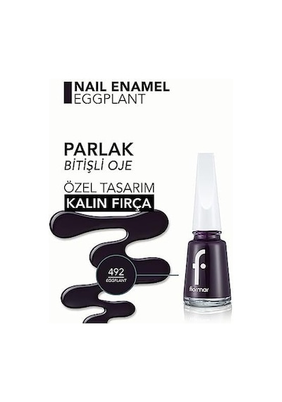 Klasik Parlak Bitişli Yüksek Pigmentli Oje -nail Enamel- 492 Eggplant New- 8682536036290