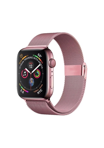 E2M Apple Uyumlu  Watch 42-44-45-49 MM KRD-31 Metal Rose Gold Kordon