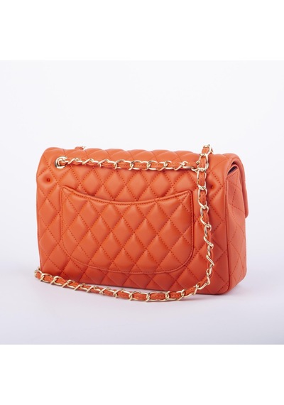 Nas Bag Kadın Çapraz Çanta Büyük Boy Zincirli Kapitone Turuncu Nova En:26 Boy:16 Cm Turuncu