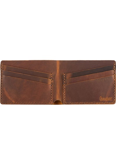 Twingold İsme Özel Dikey Uzun Klasik Cüzdan - %100 Crazy Deri - A010004 - Taba Taba
