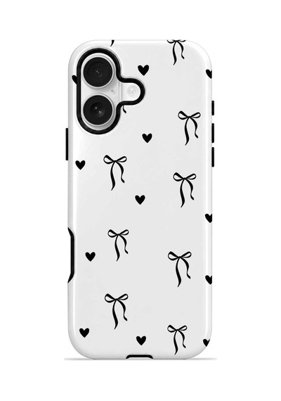 Velvoria Valestra Tiny Bows Hearts Apple Apple iPhone Uyumlu 16 Plus Darbe Korumalı Kılıf Valestra Select - Tiny Bows Hearts
