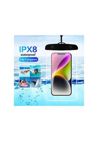 Su Geçirmez Telefon Kılıfı Havuz Deniz Yağmur Da Kullanım Boyun Askı İpli Waterproof Phone Case Mor