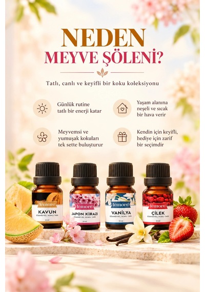 Meyve Şöleni Seti 4 Lü Esansiyel Koku Yağı Difüzör Ve Buhurdanlık Esansı Çok Çeşitli