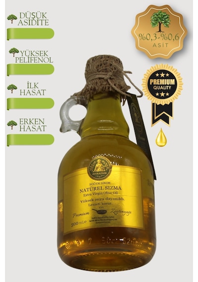 Zeyrazade Premium Erken Hasat Soğuk Sıkım Natürel Sızma Zeytinyağı 500 ML