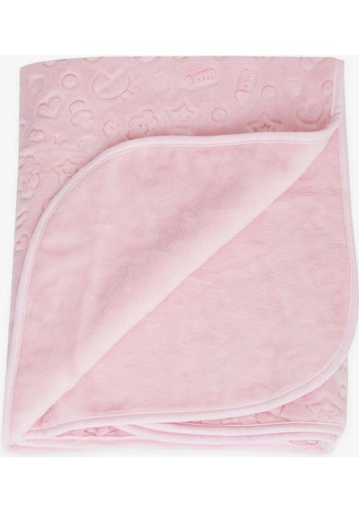 Breeze Golden Yenidoğan Bebek Battaniyesi Emboss Kabartma Desenli Pembe - Pembe