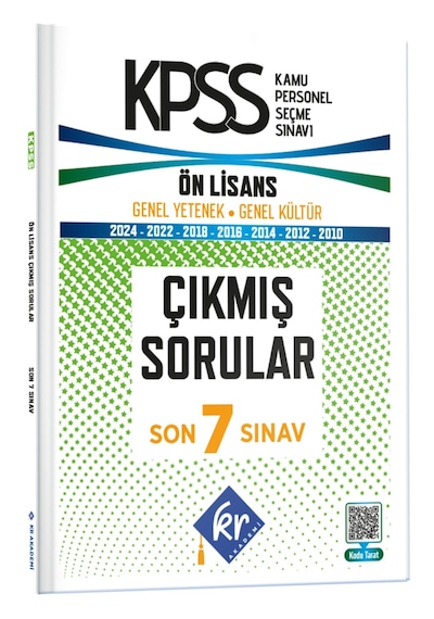 KPSS Genel Yetenek Genel Kültür Ön Lisans ÖSYM Çıkmış Soruları Tıpkı Basım Son 7 Yıl Kitapçıkları KR Akademi Yayınları