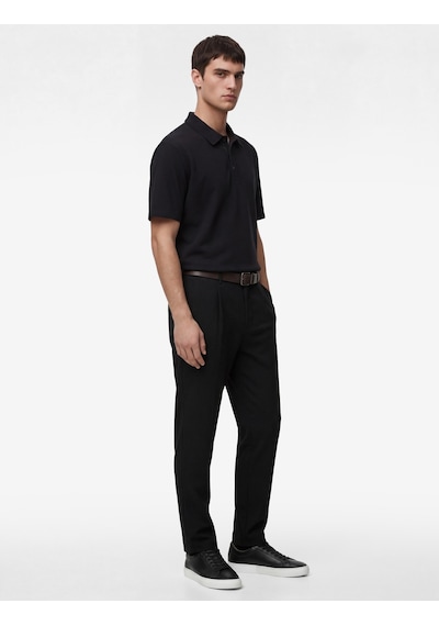 Koton Regular Fit Waffle Dokulu Düğmeli Kısa Kollu Polo Yaka Tişört Siyah 6sam10071mk