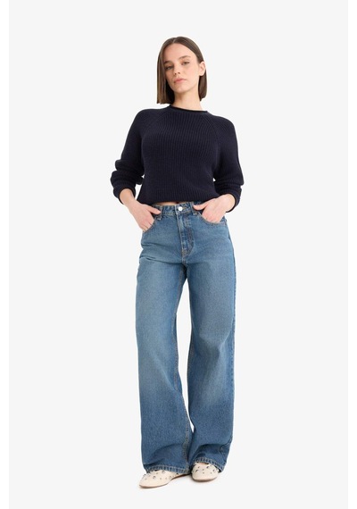 Defacto Coool Regular Fit Bisiklet Yaka Triko Kazak L2567az25wnnv215 Lacivert