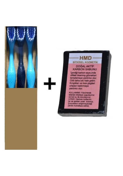 Hmd Sensitive Diş Fırçası Orta Sert 3'lü + Hmd Aktif Karbon Sabun