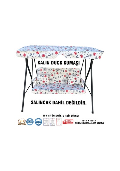 Lüks Duck Vip Salıncak Minder Seti 10 Cm Süngerli Tenteli Salıncak Minder Seti Çok Renkli