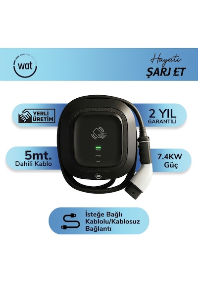WAT Mobilite AW 7,4 kW RFID Elektrikli Araç Şarj İstasyonu