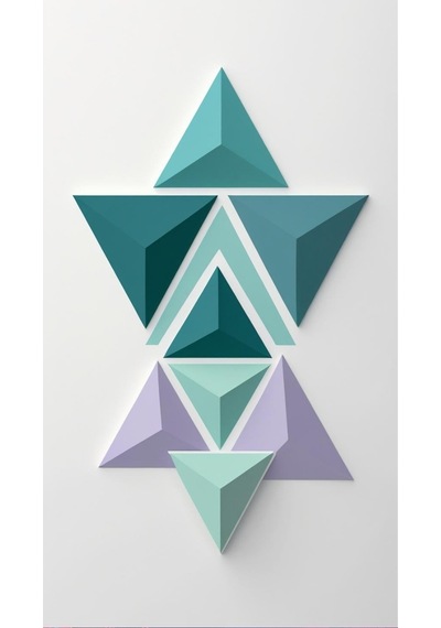 Bohem Tablo Soyut Üçgenler, Geometrik, Soyut Üçgenler Bohem Duvar Sanatı Çerçevesiz Poster