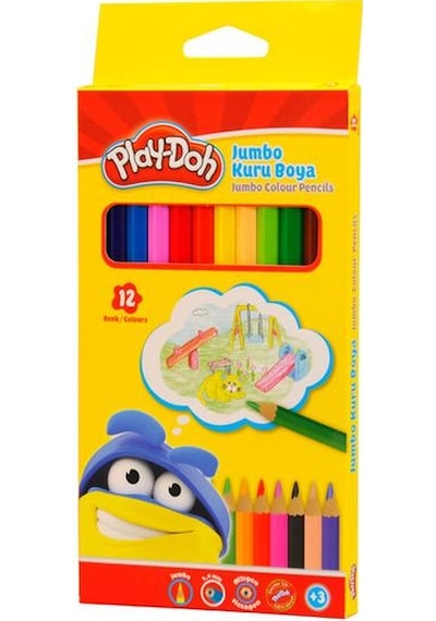 Play-doh Jumbo Kuru Boya 12 Renk Tam Boy Play-ku004