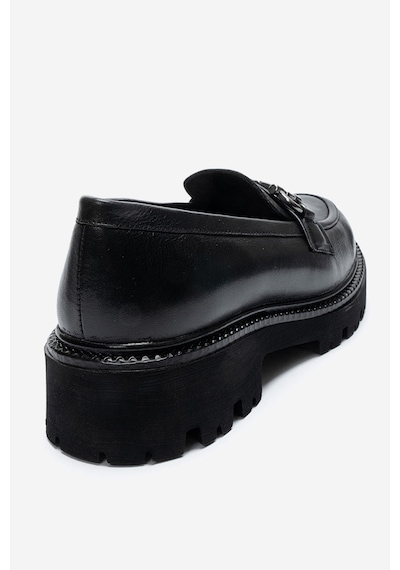 Dericlub Kadın Kalın Taban Loafer Ayakkabı Gerçek Deri Mtd 24352 Siyah