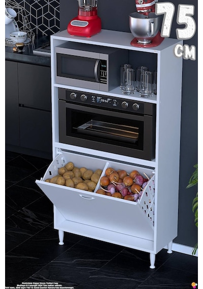Nixa 75 Cm Çok Amaçlı Mutfak Banyo Kiler Dolabı - Sepetli Mikrodalga Ve Fırın Bölmeli 75x150x32 Cm Beyaz Nixa 75 Cm Çok Amaçlı Mutfak Banyo Kiler Dolabı - Sepetli Mikrodalga Ve Fırın Bölmeli 75x150x32 Cm Beyaz