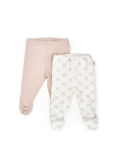 Babycosy Organic Wear Bebek 2li Patikli Pantalon %100 Organik Pamuk , Bebek - Yenidoğan- Csy8142 Ekru