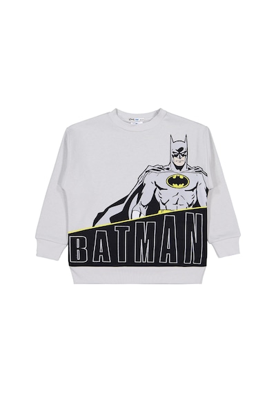 Batman Baskılı 6-9 Yaş Sweatshirt - Gri Açık Gri