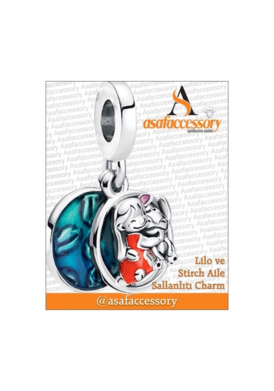 Stitch And Lilo Charm Gümüş Kaplama