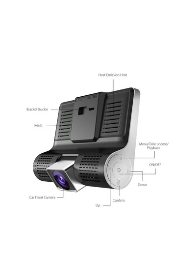 Kingboss Fhd 4" Ekran 1080p 3 Kameralı Araç İçi Güvenlik Kamerası