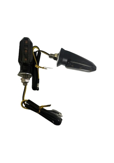 Carub Motosiklet Sinyal Lamba Üniversal 12v Füme Cam Sarı Led 2li