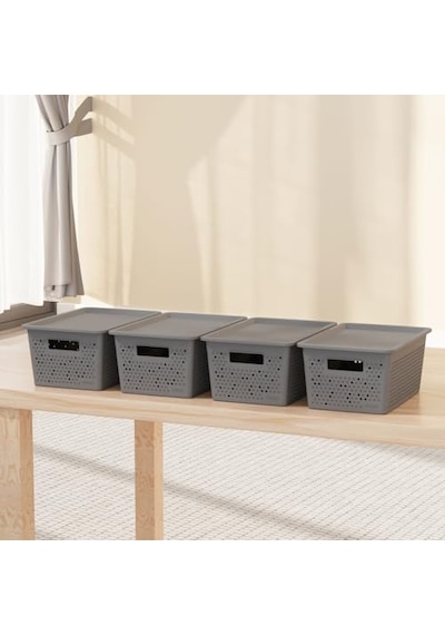 Tr Seul Çok Amaçlı Kapaklı Saklama Kutusu - Şık Ve Dekoratif Dolap İçi Organizer Düzenleyici 4 L / 12 L / 20 L Diğer