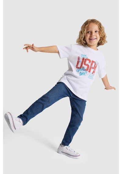 U.S. Polo Assn. Erkek Çocuk Beyaz Tişört 50327017-vr013
