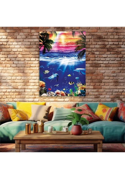 Gerçek Cama Baskı Sanat Temalı Tekli Cam Tablo S202