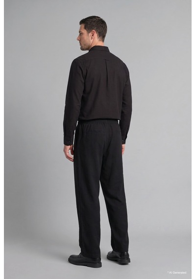 Defacto Relaxed Fit Rahat Kalıp Normal Bel Boru Paça Pantolon H1048ax26wnbk81 Siyah-bk81
