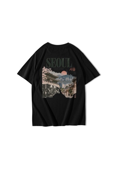 Brz Collectıon Brz Collection Unisex Oversize Seoul T-shirt Siyah
